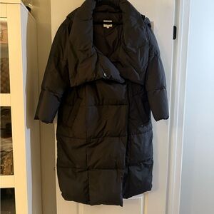 UGG Women's Black Long Puffer Coat